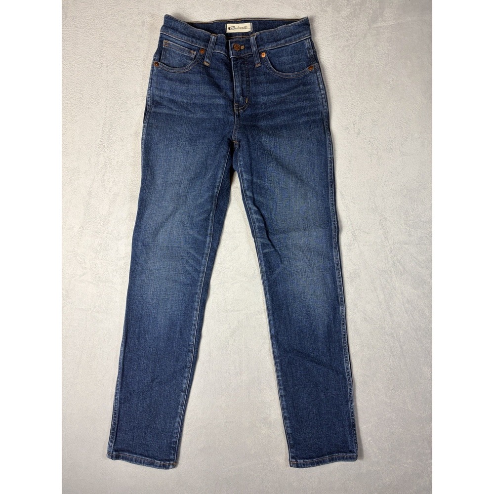 Madewell Womens Blue Slim Straight Solid Cotton Blend Coin Pocket Denim Jeans 26